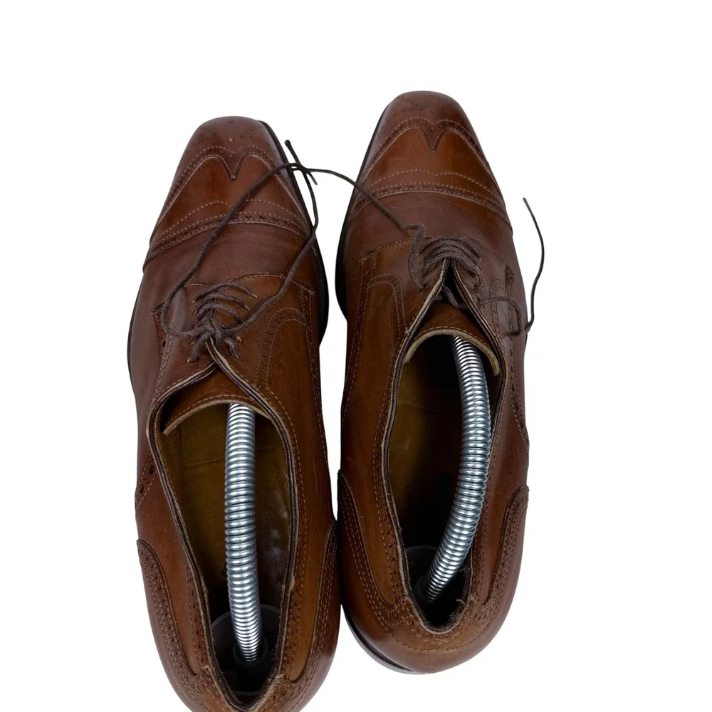 Franceschetti Wingtip Oxford Mens 41.5 Brown Leather Brogue Derby Italy